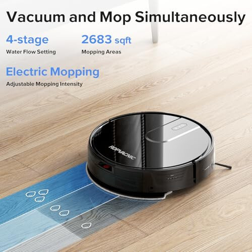 ROPVACNIC Robot Vacuum Cleaner Robot Vacuum and Mop Combo with 4000Pa Suction, Personalized Cleaning Adjustments, Self-Charging Robotic Vacuum Cleaner, Advanced Obstacle Avoidance, Black - 7