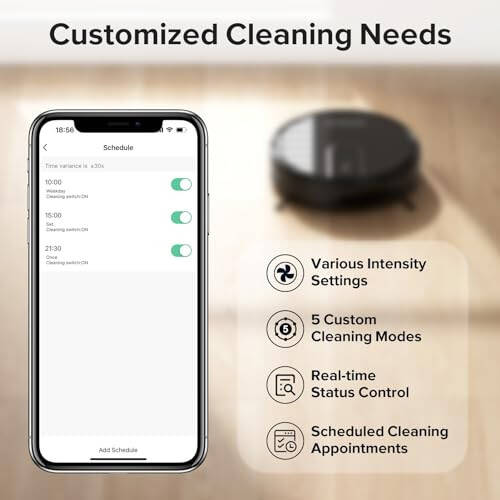 ROPVACNIC Robot Vacuum Cleaner Robot Vacuum and Mop Combo with 4000Pa Suction, Personalized Cleaning Adjustments, Self-Charging Robotic Vacuum Cleaner, Advanced Obstacle Avoidance, Black - 8