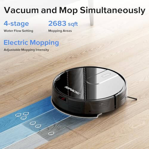 ROPVACNIC Robot Vacuum Cleaner Robot Vacuum and Mop Combo with 4000Pa Suction, Personalized Cleaning Adjustments, Self-Charging Robotic Vacuum Cleaner, Advanced Obstacle Avoidance - 2