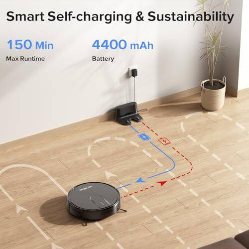 ROPVACNIC Robot Vacuum Cleaner Robot Vacuum and Mop Combo with 4000Pa Suction, Personalized Cleaning Adjustments, Self-Charging Robotic Vacuum Cleaner, Advanced Obstacle Avoidance - 6