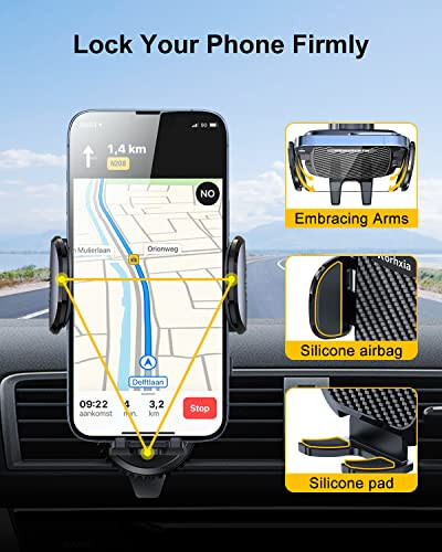 Rorhxia Araba Havalandırma Telefon Tutucu, [Havalandırmayı Engellemez, Klimanın Konforunun Tadını Çıkarın] Eller Serbest Evrensel Uzatma Klipsli Hava Telefon Tutucu Araç Tüm Telefonlar iPhone Samsung Daha Fazlası İçin Uygun - 12