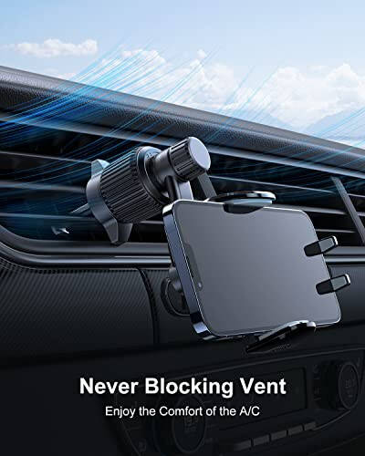 Rorhxia Blue Car Vent Phone Mount, [Never Blocking Vent, Enjoy The Comfort of The A/C] Hands-Free Universal Extension Clip Air Phone Holder Car Fit for All Phones iPhone Samsung - 5