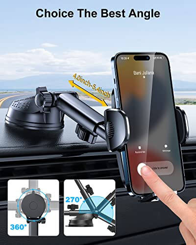 Rorhxia Car Phone Holder Mount [2024 Upgraded Groundbreaking Protection] 3 in 1 Dashboard Vent Windshield Cell Phone Holder Car Fit for iPhone 15 14 13 12 Pro Max Samsung S23 All Phones - 4