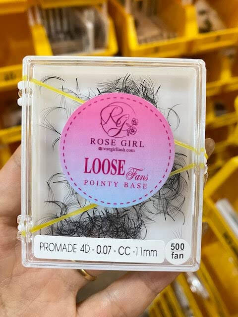 ROSE GIRL Loose Premade Fans - Natural Look Handmade Volume Eyelashes From 3D To 16D - C CC D DD Curl - False Lashes Extensions - Thickness 0.03~0.1 mm - 8~20 mm Length (4D-0.07-C (12mm)) - 7