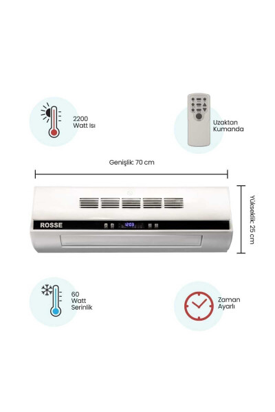 Rosse 2200 W. Uk. Ptc Ceramic Heater, Cooler Wall Air Conditioner Type with Gift - 26