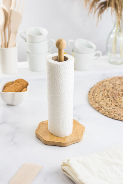 Round Bamboo Paper Towel Holder - 5