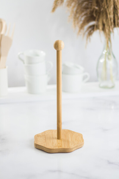 Round Bamboo Paper Towel Holder - 6