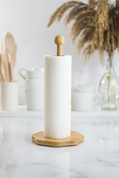 Round Bamboo Paper Towel Holder - 8