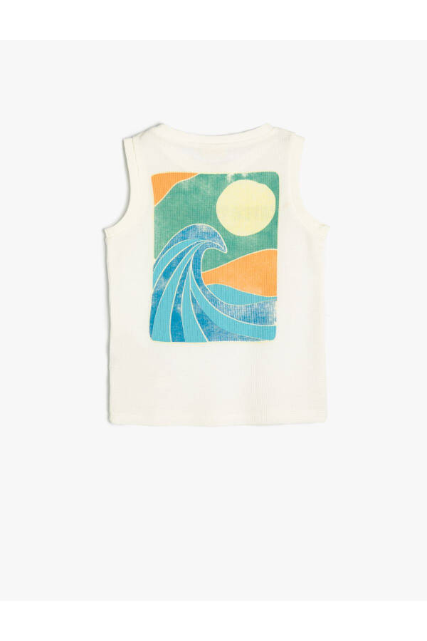 Round neck tank top with front and back print - 5