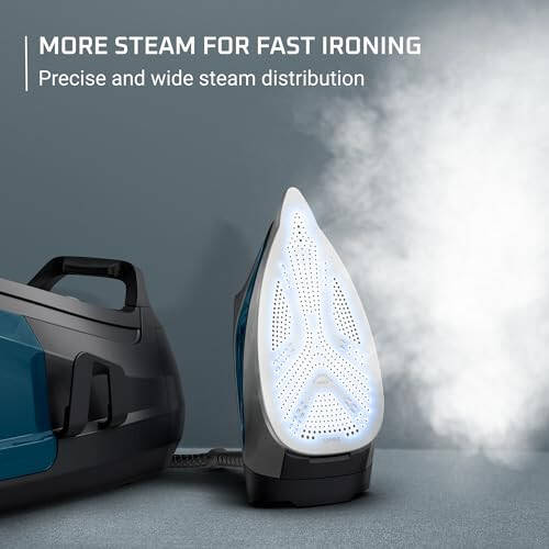 Rowenta, Iron, Perfect Steam Pro Stainless Steel Soleplate Professional Steam Station for Clothes, 1.1L Removable Tank, Fast Heat Up, 1800 Watts, Steam Iron, Blue Clothes Iron, DG8624 - 4