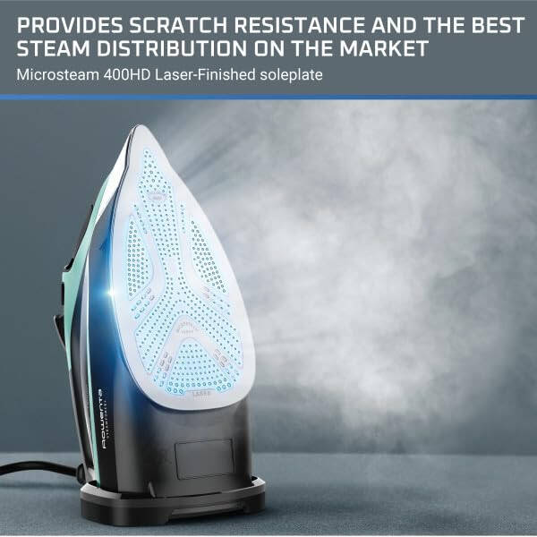 Rowenta Steam Force Stainless Steel Soleplate Steam Iron for Clothes 400 Microsteam Holes 1800 Watts Ironing, Fabric Steamer, Garment Steamer, Digital Display, Precision Tip DW9440 - 4