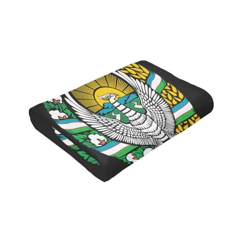 Rqwaaed Coat of Arms of Uzbekistan Flag Cozy Up with Our Ultra-Soft Fleece Blanket - Perfect for Home and Travel 60