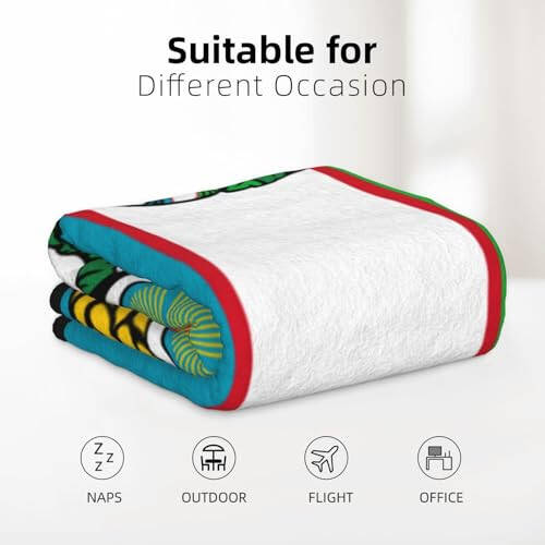 Rqwaaed Flag of Uzbekistan with Coat of Arms Double-Sided Blanket Experience Ultimate Comfort 40x50in - 5