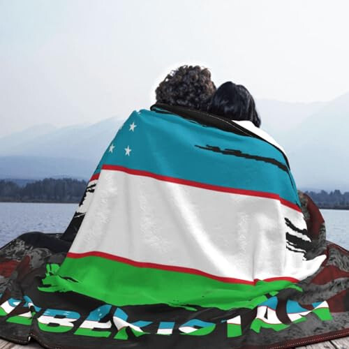 Rqwaaed Vintage Uzbekistan Flag Cozy Up with Our Ultra-Soft Fleece Blanket - Perfect for Home and Travel 60