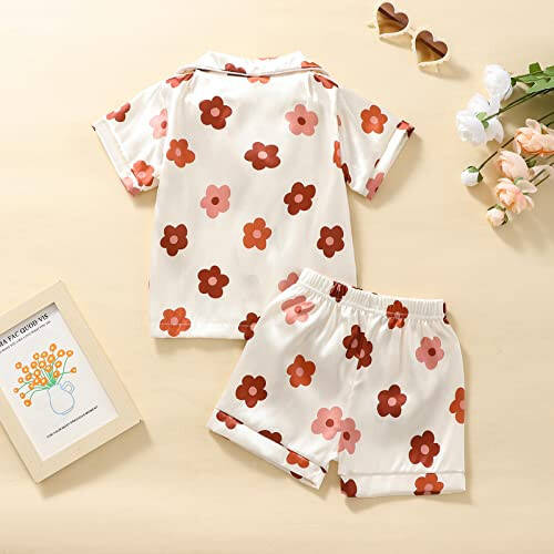 Rtnnsbbfcm Toddler Pajamas Baby Girl Boy Summer Silk Pjs Sleepwear Nightwear Loungewear Pj Set - 38