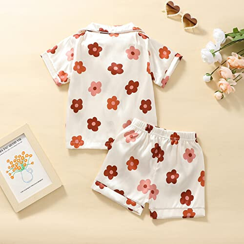 Rtnnsbbfcm Toddler Pajamas Baby Girl Boy Summer Silk Pjs Sleepwear Nightwear Loungewear Pj Set - 24