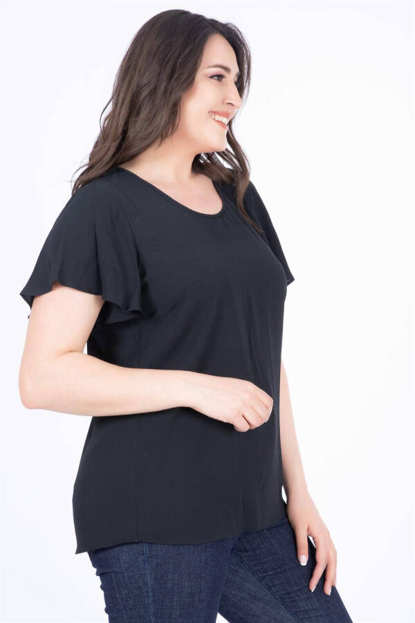 Ruffle Short Sleeve Blouse - 2