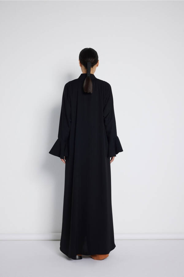 Ruffle Sleeve Abaya Black - 6