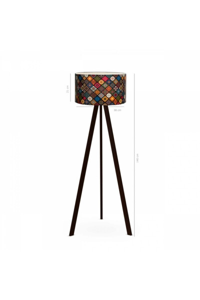 Rustic Patterned Ceramic Victoria Wooden Tripod Floor Lamp Ayd-2800 - 4