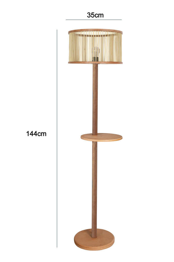 Rustic Series Yedikule Bamboo Wooden Floor Lamp - 2