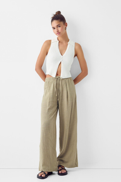 Rustic Wide Leg Pants - 2