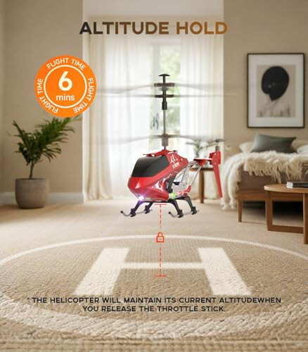 S107H-E RC Helicopter with Altitude Hold, 3.5 Channel, Gyro Stabilizer - For Kids and Beginners - 6