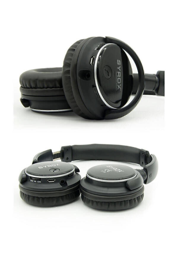 S16 Black Wireless Bluetooth Headphones with Memory Card Slot - 3