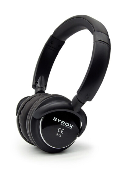 S16 Black Wireless Bluetooth Headphones with Memory Card Slot - 7