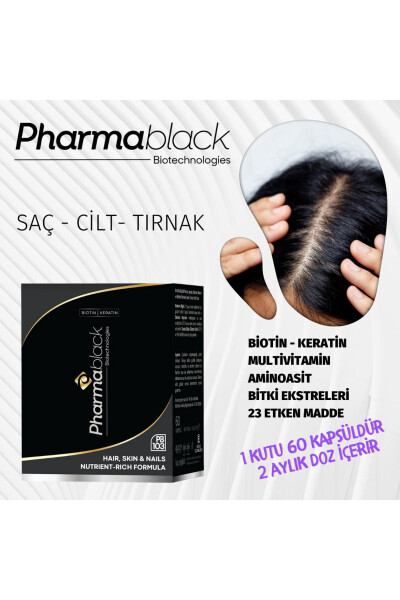 Saç Dökülmelerine Karşı Biotin & Keratin Vitamin Kompleksi 60 Kapsül - 23 Etken Madde / 2 Aylık Doz - 19