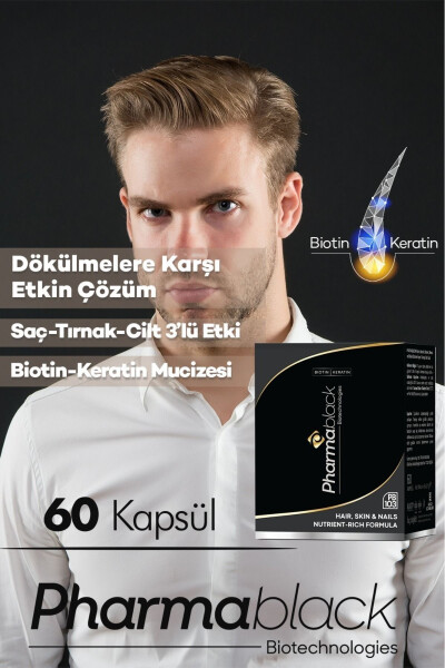 Saç Dökülmelerine Karşı Biotin & Keratin Vitamin Kompleksi 60 Kapsül - 23 Etken Madde / 2 Aylık Doz - 21