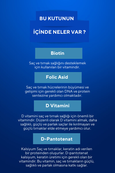 Saç Tırnak Vitamini Çiğnenebilir Vegan Gummy Biotin 5000, Vitamin D, Çinko, Folik Asit, At Kuyruğu - 2