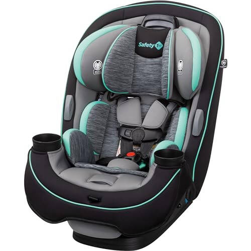 Safety 1st Grow and Go All-in-One Convertible Car Seat, Rear-facing 5-40 pounds, Forward-facing 22-65 pounds, and Belt-positioning booster 40-100 pounds, Aqua Pop - 1