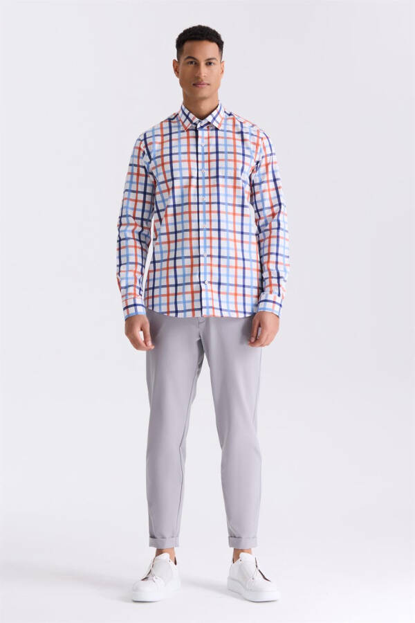 Saks Slim Fit Striped 100% Cotton Shirt - 10