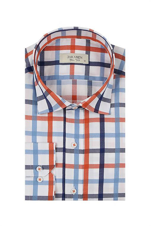 Saks Slim Fit Striped 100% Cotton Shirt - 13