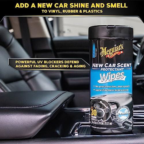 Салфетки для защиты аромата нового автомобиля Meguiar's - Простые в использовании салфетки для автомобиля, которые защищают и освежают салон вашего автомобиля - Идеально подходит для детализации и технического обслуживания автомобилей - 30 шт. - 6