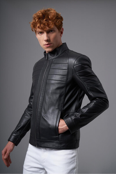 Salvestro Black Leather Jacket 111629 - 6