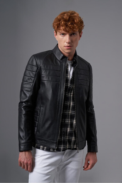 Salvestro Black Leather Jacket 111629 - 7