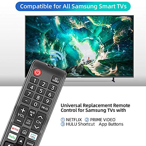 Samsung Akıllı TV Uzaktan Kumanda Yedek Parçası Gvirtue BN59-01315A, Tüm Samsung LED QLED LCD 6/7/8/9 Serisi 4K UHD HDTV HDR Düz Eğri Akıllı TV İçin, Netflix, Prime Video ve Hulu Düğmesiyle - 5