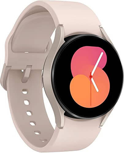 SAMSUNG Galaxy Watch 5 40mm Bluetooth Akıllı Saat, Vücut, Sağlık, Fitness ve Uyku İzleyici, Safir Kristal Cam, Gelişmiş GPS Takibi, ABD Sürümü, Pembe Altın Çerçeve, Pembe Kayış (Yenilenmiş) - 1