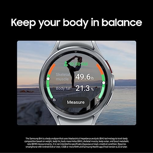 SAMSUNG Galaxy Watch 6 Classic 47mm Bluetooth Smartwatch, Aylanuvchi Bezellar, Fitness Tracker, Shaxsiylashtirilgan HR Zonalari, Ilg'or Uyqu Treningi, Yurak Monitori, BIA Sensori, Sog'liqni Saqlash Tushunchalari, AQSh versiyasi, Qora - 7