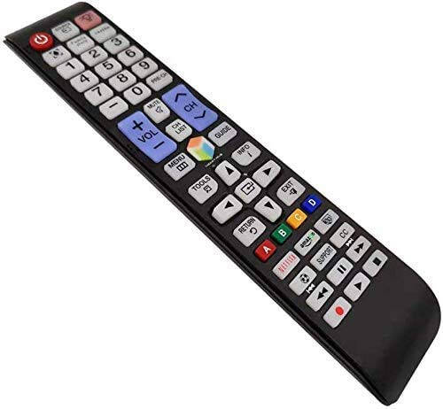 Samsung TV masofaviy boshqaruvchi uchun Universal masofaviy boshqaruvchi, barcha Samsung LED HDTV Smart TV uchun Netflix tugmasi va Samsung orqa yoritishli masofaviy boshqaruvchi bilan mos keladi - sozlash talab qilinmaydi - 1