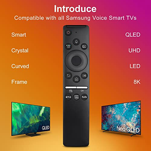 Samsung-TV-Remote Control uchun almashtiriladigan ovozli masofadan boshqarish pulti, barcha ovozli funktsiyali Samsung Smart Curved Frame QLED LED LCD 8K 4K televizorlari bilan mos keladi - 4