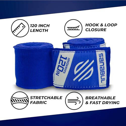 Sanabul Elastic 120 Inch Boxing Hand Wraps | Kickboxing Handwraps for Boxing Gloves for Men, Women, and Kids | Muay Thai MMA Hand Wraps - 6