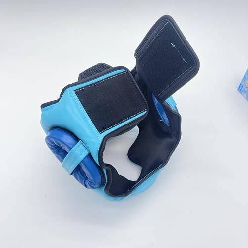 SANJOIN Safety Head Guard, One Size Fits All Ages Boxing Headgear, Closed Type Boxing Helmet, Sparring MMA Muay Thai Kick Brace Head Protection (Blue-Pro) - 6