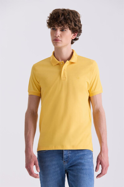 Sarı Slim Fit Polo Yaka T-Shirt - 1