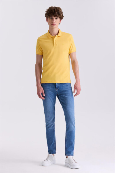 Sarı Slim Fit Polo Yaka T-Shirt - 2