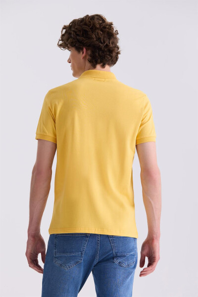 Sarı Slim Fit Polo Yaka T-Shirt - 4