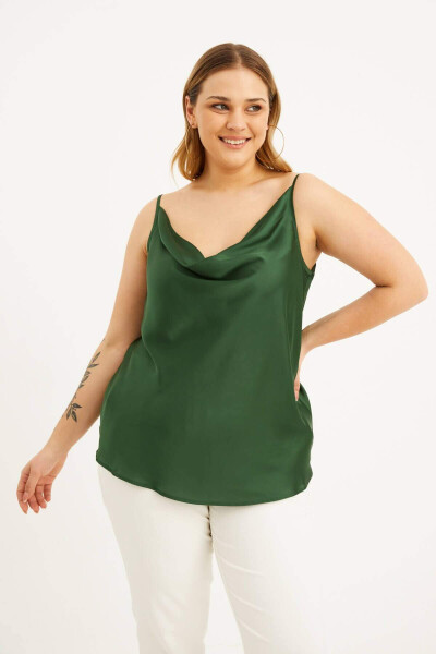 Satin Decollete Strappy Blouse - 3