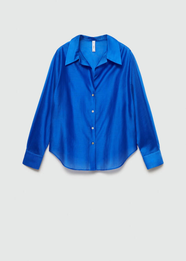 Satin lyocell shirt - Blue - 1