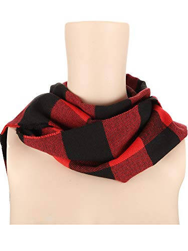 SATINIOR 2 Pieces Women Buffalo Plaid Scarf Winter Buffalo Check Scarves Warm Blanket Scarf Plaid Wrap Shawl - 6